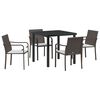 vidaXL Garten Essgruppe 5 stk. Braun und Schwarz PE-Rattan