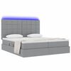 vidaXL Bett mit LED-Lichtleisten Hellgrau 180 x 200 cm Stoff