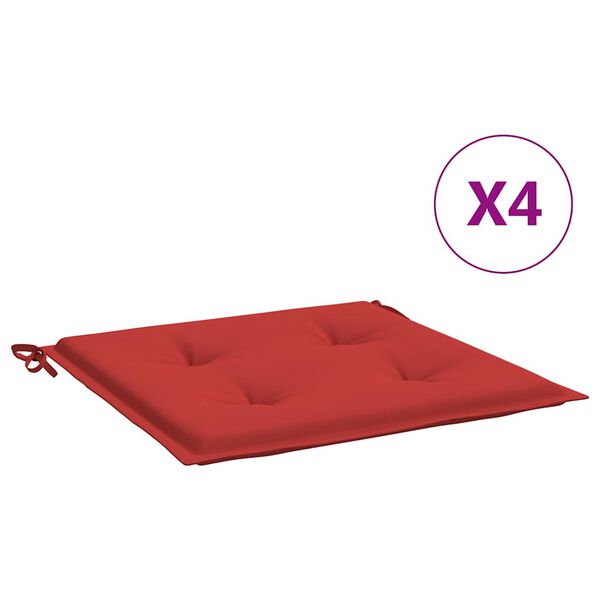 vidaXL Gartenstuhl-Kissen 4 Stk. Rot 50x50x4 cm Oxford-Gewebe