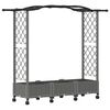 vidaXL Hochbeet mit Rankgitter und Dach Hellgrau 169 x 40 x 129 cm PP