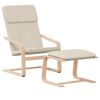 vidaXL Relaxsessel mit Hocker Creme Stoff