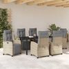 vidaXL Garten Essgruppe 7 pcs Beige Poly-Rattan