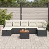 vidaXL Garten-Sofa-Set mit Kissen 8 pcs Schwarz Poly Rattan