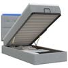 vidaXL Ottoman-Bett mit Matratze und LED Hellgrau 80 x 200 cm Stoff