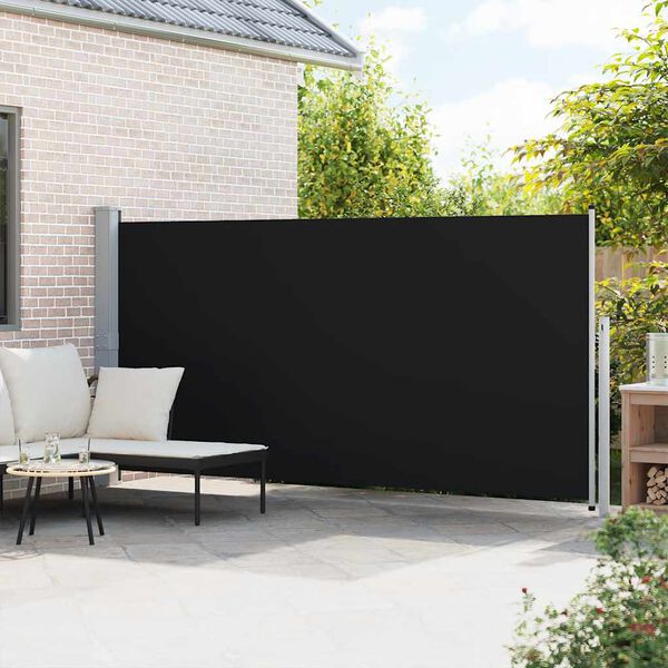 vidaXL Ausziehbare Seitenmarkise 160x500 cm Schwarz