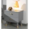 Vipack Nachttisch Billy 2 Schubladen Holz Zeitloses Grau