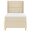 vidaXL Boxspringbett mit Matratze Dunkelgrau 90x190 cm Creme Stoff