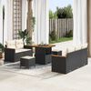 vidaXL Garten-Sofa-Set mit Kissen 8 pcs Schwarz Poly Rattan