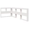 vidaXL Kopfteil mit B&uuml;cherregal L-Form Wei&szlig; 90 cm Massivholz Kiefer