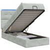 vidaXL Ottoman-Bett mit Matratze und LED Hellgrau 90 x 190 cm Samt