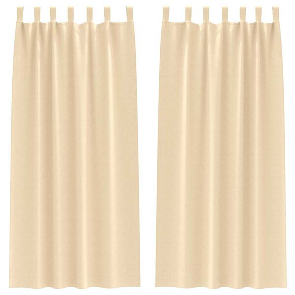 vidaXL Verdunkelungs-Vorh&auml;nge mit Ringen 2 pcs Creme 225 x 140 cm