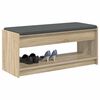 vidaXL Flurbank mit Kissen mit Regal Sonoma-Eiche 103 x 38 x 45 cm