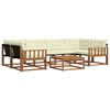 vidaXL Outdoor-Sofagarnitur 7 Stk. Natur und Creme
