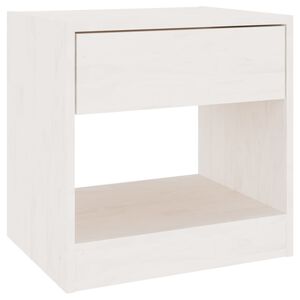 vidaXL Nachttisch Wei&szlig; 40x31x40 cm Massivholz Kiefer