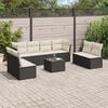 vidaXL 9-tlg. Garten-Sofagarnitur mit Kissen Schwarz Poly Rattan