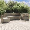 vidaXL 5-tlg. Garten-Lounge-Set mit Kissen Grau Poly Rattan
