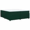 vidaXL Boxspringbett mit Matratze Dunkelgr&uuml;n 200x200 cm Samt