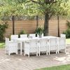 vidaXL Garten Essgruppe 11 pcs Weiß Polt Rattan