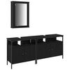 vidaXL Badezimmer Waschbeckenm&ouml;bel 3 Stk. Schwarz 80 x 30 x 60 cm