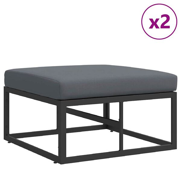 vidaXL Garten-Sofa-Set mit Kissen 5 pcs Schwarz Aluminium