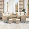 vidaXL Gartensofa-set mit Kissen 10 pcs Beige Poly Rattan