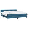 vidaXL Boxspringbett mit Matratze Dunkelblau 180x210 cm Samt