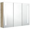 vidaXL LED-Bad-Spiegelschrank 89x14x62 cm Eichen-Optik
