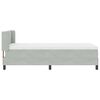 vidaXL Boxspringbett mit Matratze Hellgrau 200 x 90 cm Polyester