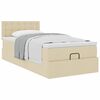 vidaXL Ottoman-Bett mit Matratze Creme 90x200 cm Stoff