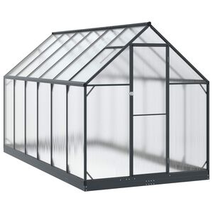 vidaXL Garten Gew&auml;chshaus mit T&uuml;r Anthrazit 183,5 x 363,5 x 207 cm