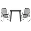 vidaXL 3-tlg. Garten-Essgruppe Schwarz PVC Rattan
