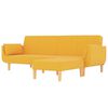 vidaXL Schlafsofa 2-Sitzer mit Hocker & Zwei Kissen Gelb Stoff