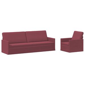 vidaXL Sofa-Set 2 pcs Weinrot Stoff