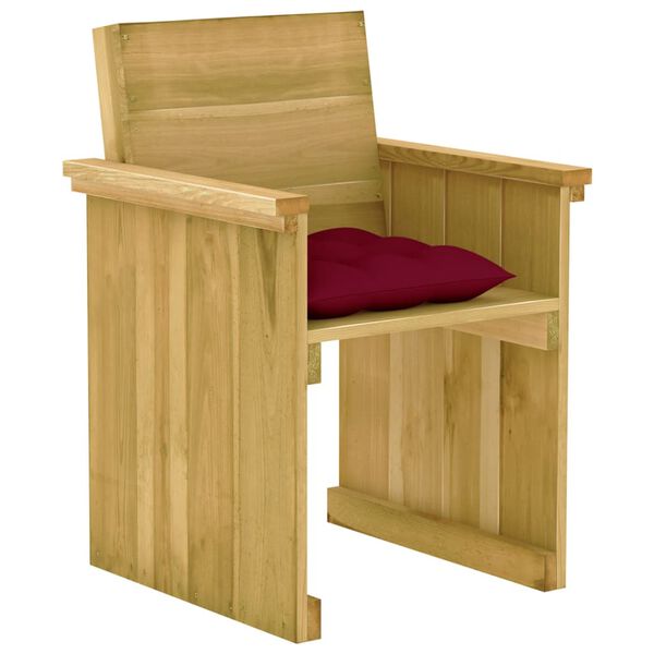 vidaXL 5-tlg. Garten-Essgruppe mit Kissen Impr&auml;gniertes Kiefernholz