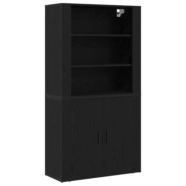 vidaXL Highboard Schwarz Eichen-Optik 80 x 33 x 150 cm Holzwerkstoff