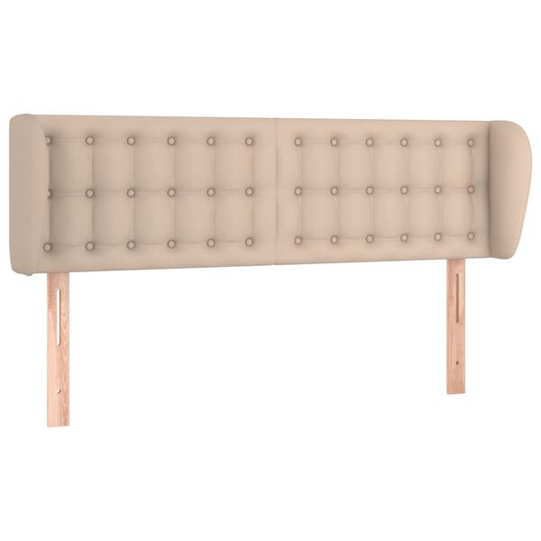 vidaXL Kopfteil mit Ohren Cappuccino-Braun 147x23x78/88 cm Kunstleder