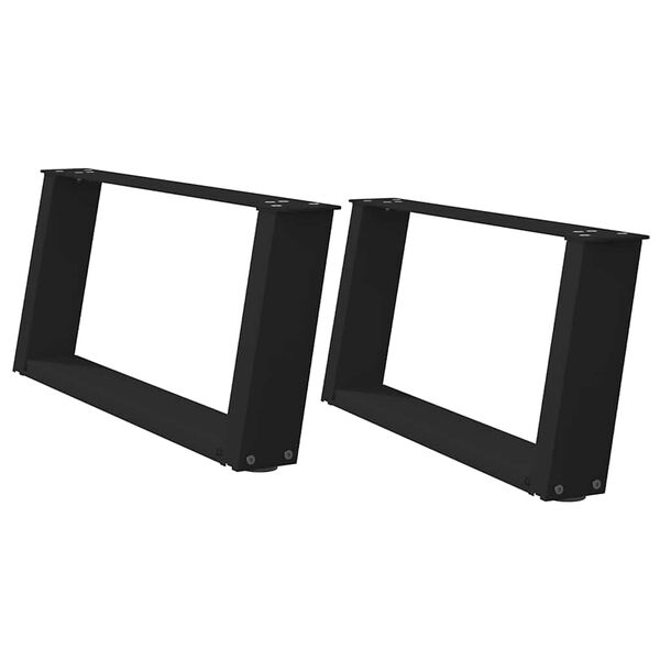 vidaXL Couchtischbeine U-Form 2 Stk. Schwarz 60x(30-31) cm Stahl