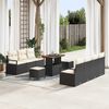 vidaXL Garten-Sofa-Set mit Kissen 10 pcs Schwarz Poly Rattan