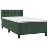 vidaXL Boxspringbett mit Matratze Dunkelgr&uuml;n 80x200 cm Samt