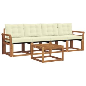 vidaXL Outdoor-Sofagarnitur 5 stk. 4-Sitzer Natur und Creme