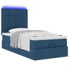vidaXL Ottoman-Bett mit Matratze & LEDs Blau 80x200 cm Stoff
