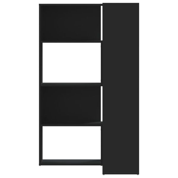 vidaXL Eck-Bücherregal 4 Etagen Schwarz 85x85x140 cm Holzwerkstoff