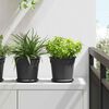 vidaXL Runder Blumentopf 6 pcs Schwarz &Oslash; 19 x 16 cm Kunststoff