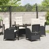 vidaXL Garten Essgruppe mit Kissen 5 pcs Schwarz Poly-Rattan