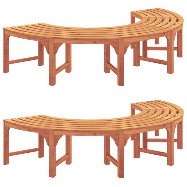 vidaXL Baumbank 2 pcs Braun 160 x 160 x 45cm Massivholz Eukalyptus