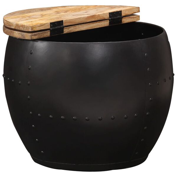 vidaXL Couchtisch Rund 53×43 cm Massivholz Mango