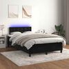 vidaXL Boxspringbett mit Matratze & LED Schwarz 120x190 cm Samt