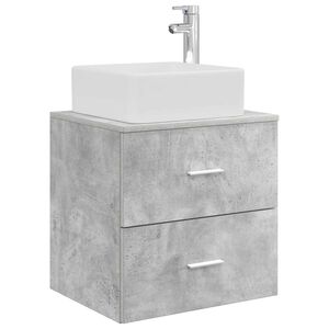 vidaXL Wandmontierte Waschtisch Betongrau 53 x 34,5 x 63 cm