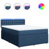 vidaXL Boxspringbett mit Matratze Blau 160x200 cm Stoff