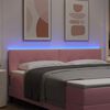 vidaXL LED Kopfteil mit LED-Lichtleisten Rosa 180 cm Polyester